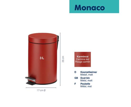 Відро для сміття KELA Monaco червоне 3 л (24289), зображення 2