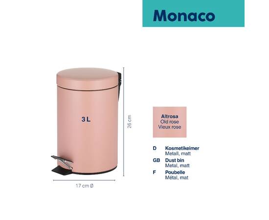 Відро для сміття KELA Monaco суха троянда 3 л (20525), зображення 2