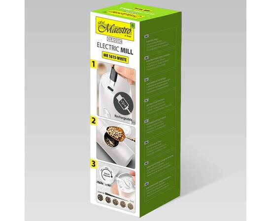 Електричний подрібнювач Maestro h-18 см USB (MR1615-WHITE), зображення 4
