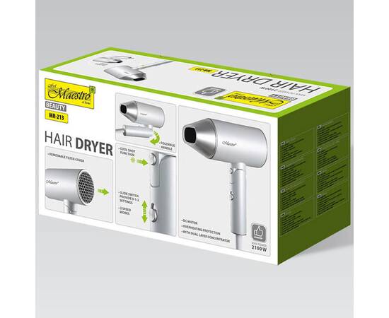 Фен Maestro 2100 Вт DC мотор з професійним концентратором (MR213), зображення 5