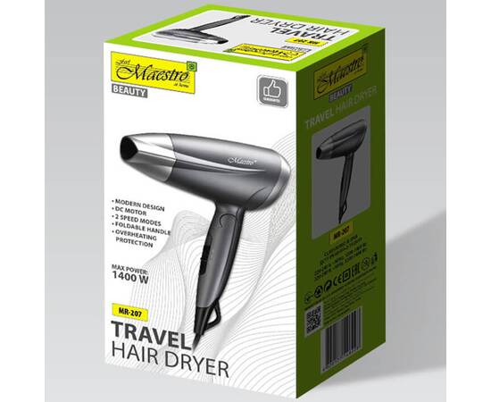 Фен дорожній Maestro 1400 Вт DC мотор (MR207), зображення 3