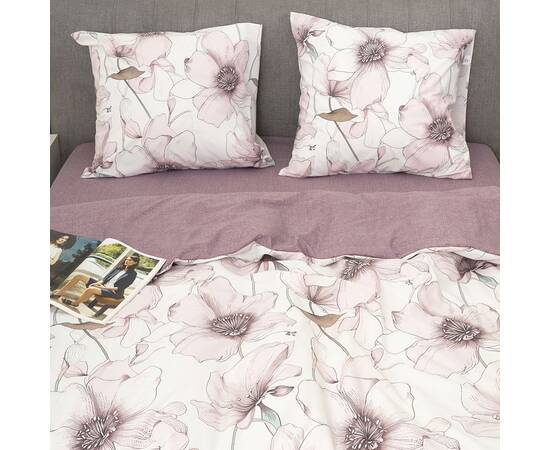 Постільна білизна 24303 ранфорс 175х210 Вілюта, Розмір: двоспальний 175х210, Основний колір: бузковий, зображення 2