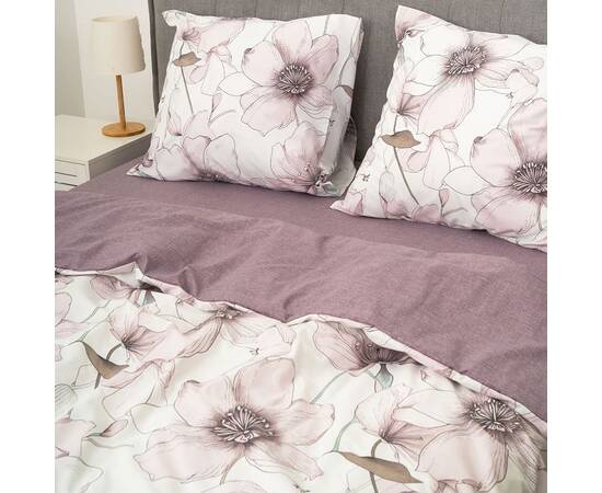 Постільна білизна 24303 ранфорс 200х220 Вілюта, Розмір: двоспальний євро 200х220, Основний колір: бузковий, зображення 4