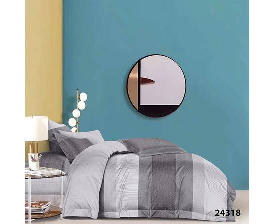 Постільна білизна 24318 ранфорс 200х220 Вілюта, Розмір: двоспальний євро 200х220, Основний колір: сірий, зображення 3