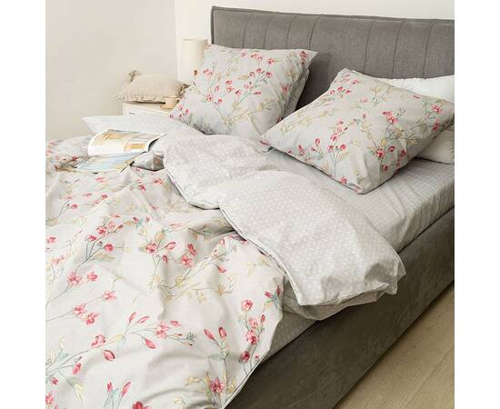 Постільна білизна 24333 ранфорс 175х210 Вілюта, Розмір: двоспальний 175х210, Основний колір: сірий, зображення 3