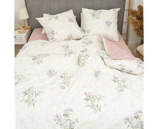 Постільна білизна 24345 ранфорс 175х210 з простирадлом на резинці 160х200 Вілюта, Розмір: двоспальний 175х210, Основний колір: рожевий, зображення 4