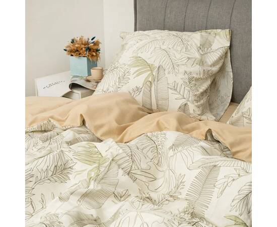 Постільна білизна 754 сатин твілл 143х210 (70х70) Вілюта, Розмір: полуторний 145х210, Основний колір: зелений, зображення 3