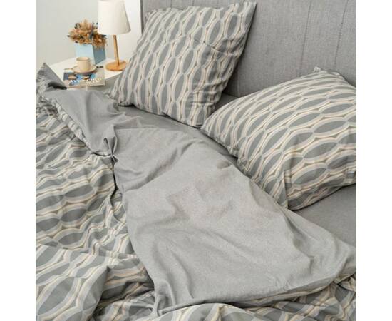 Постільна білизна 757 сатин твілл 2шт(143х210) Вілюта, Розмір: сімейний 2шт(145x210), Основний колір: сірий, зображення 2