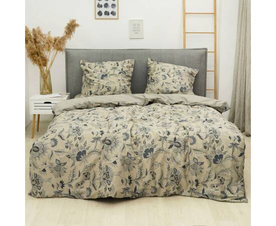 Постільна білизна 759 сатин твілл 200х220 (70х70) Вілюта, Розмір: двоспальний євро 200х220, Основний колір: бежевий, зображення 2