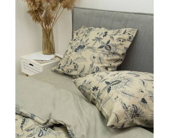 Постільна білизна 759 сатин твілл 200х220 (70х70) Вілюта, Розмір: двоспальний євро 200х220, Основний колір: бежевий, зображення 4