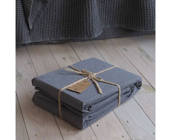 Комплект простирадла 180х200х30 з наволочками 50х70 (2 шт) STONEWASHED ANTHRACITE (200405), Колір: антрацитовий, Тип: набори простирадла + наволочки, Розмір: 180x200x30, зображення 4