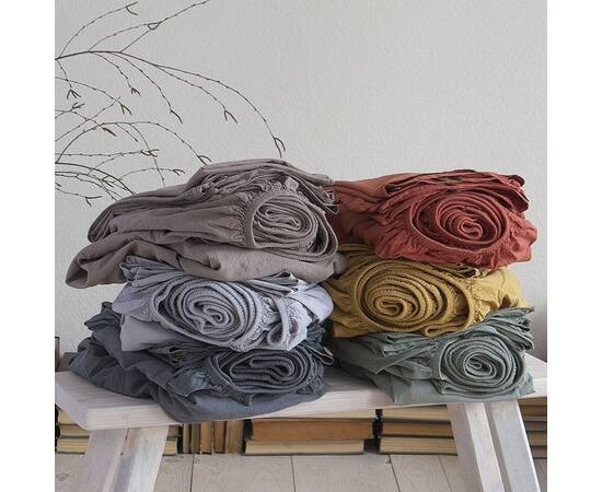 Комплект простирадла 180х200х30 з наволочками 50х70 (2 шт) STONEWASHED ANTHRACITE (200405), Колір: антрацитовий, Тип: набори простирадла + наволочки, Розмір: 180x200x30, зображення 5