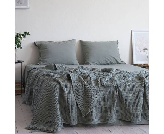 Комплект простирадла 180х200х30 з наволочками 50х70 (2 шт) STONEWASHED FRENCH GREEN (200404), Колір: зелений, Тип: набори простирадла + наволочки, Розмір: 180x200x30, зображення 3