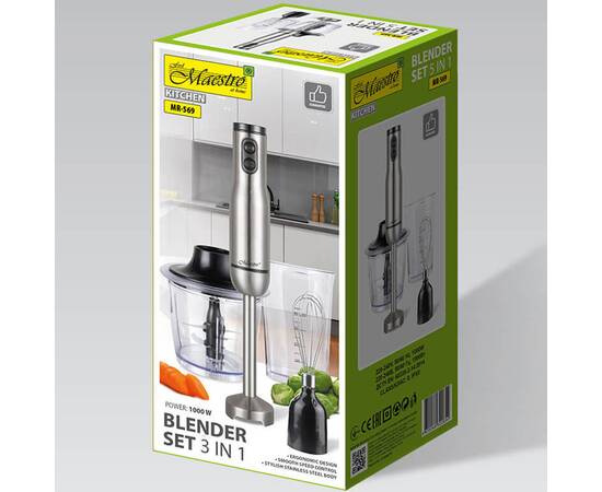 Блендерный набор 3 в 1 Maestro 1000 W (MR569), изображение 3