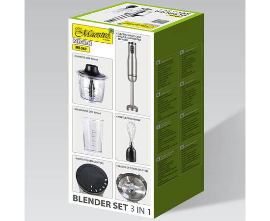 Блендерный набор 3 в 1 Maestro 1000 W (MR569), изображение 4