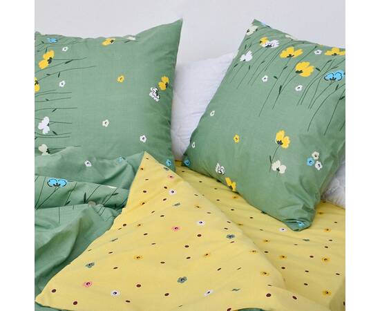 Постільна білизна 21142 ранфорс 175х210 Вілюта, Розмір: двоспальний 175х210, Основний колір: зелений, зображення 3
