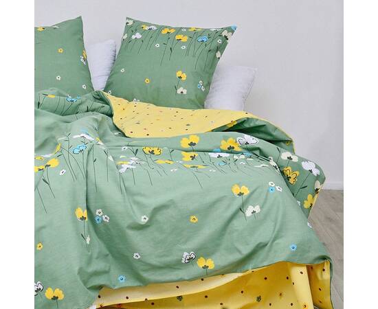 Постільна білизна 21142 ранфорс 200х220 Вілюта, Розмір: двоспальний євро 200х220, Основний колір: зелений, зображення 2