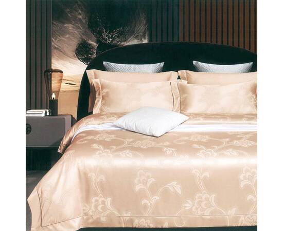 Постільна білизна 2539 сатин-жаккард Тіара 200х220 Вілюта, Розмір: двоспальний євро 200х220, Основний колір: бежевий, зображення 2