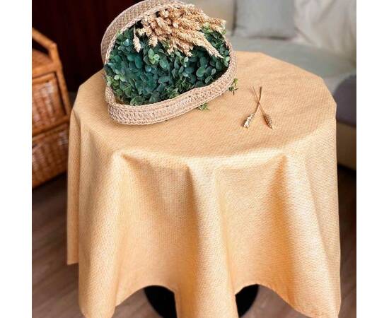 Скатерть пятноустойчивая Симфони 136х220 Жовта рогожка Прованс (012795), Тип: скатерти, Цвет: желтый, Форма скатерти: прямоугольная, Размер: 136x220, изображение 4