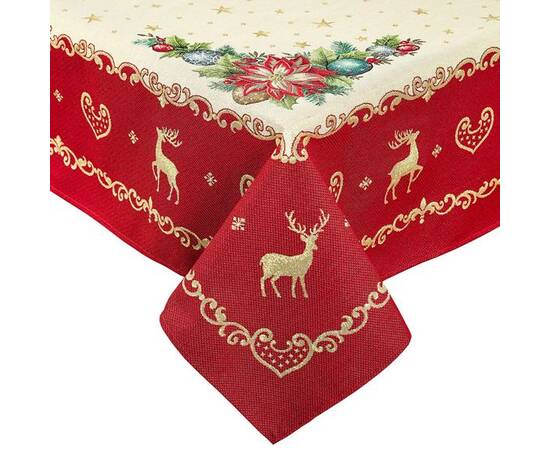 Скатертина гобеленова Новорічна фантазія 137х137 LiMaSo (RUNNER488-137)